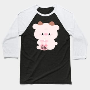 Cow Boba Tea Baseball T-Shirt